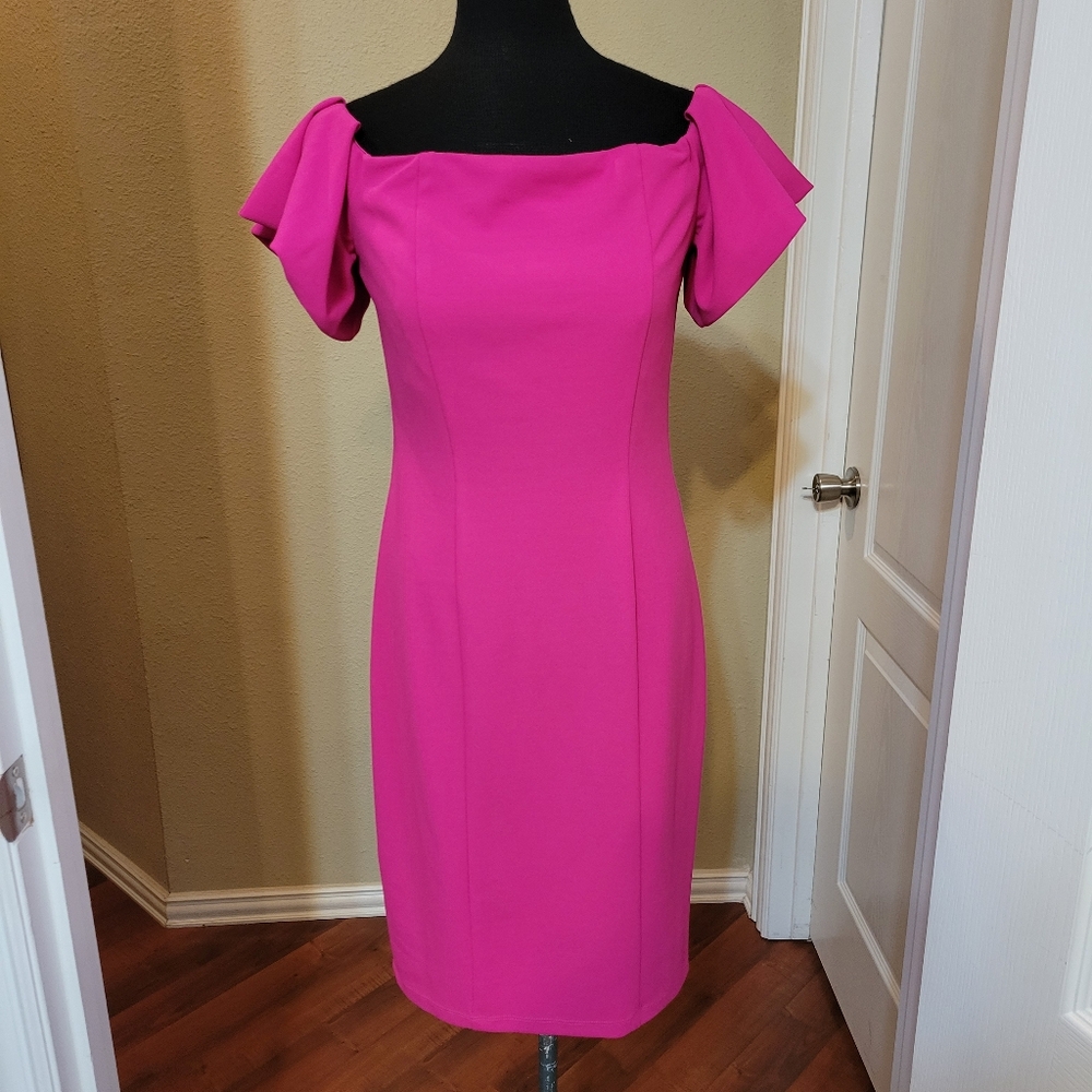 Pink Dress with flutter sleeve